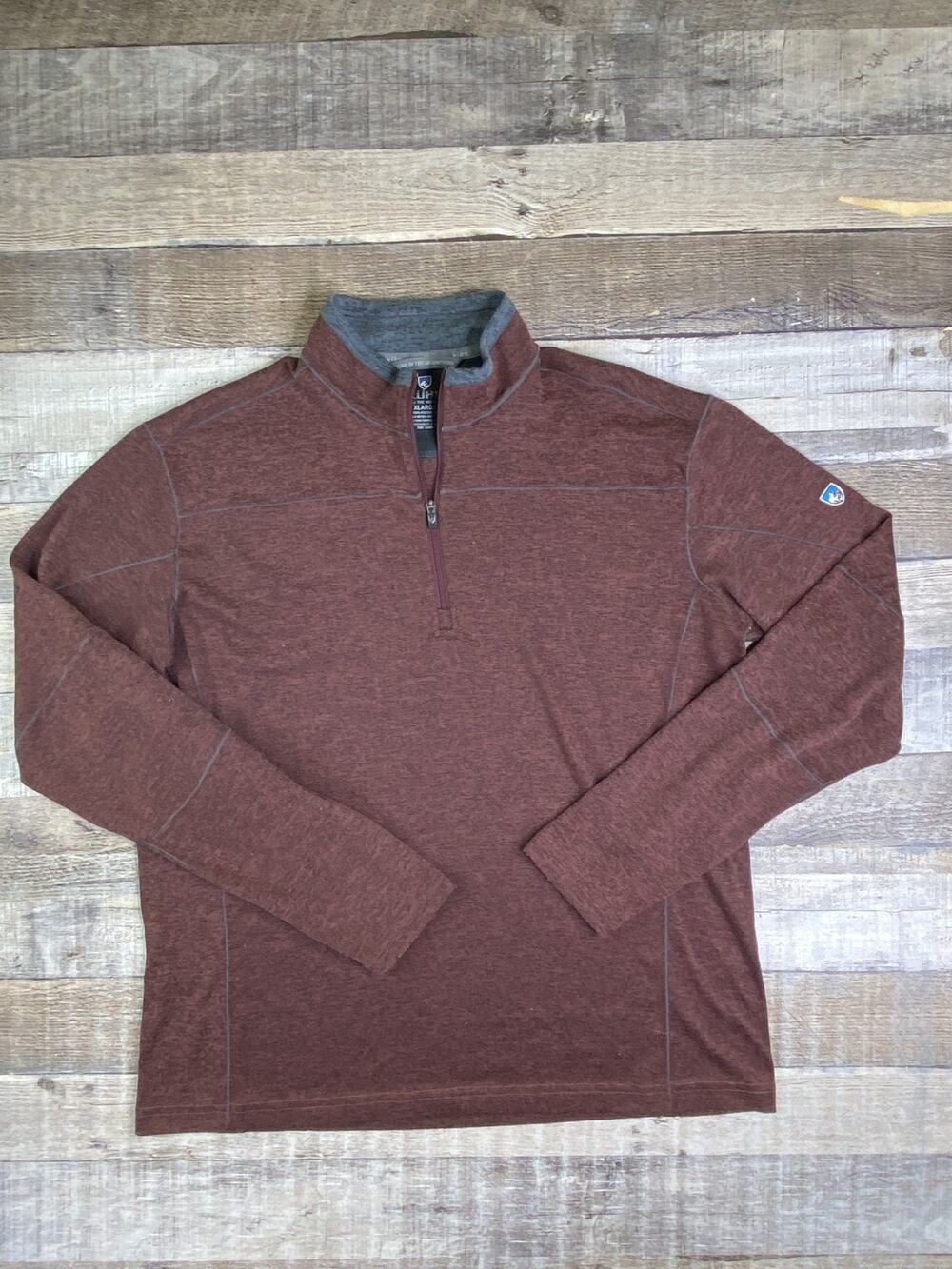 Kuhl Ryzer 1/4 Zip Fleece Kashmira Pullover Mens L (Tag XL) Red Sweater Hiking